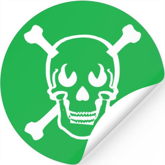 Skull and crossbones design white Stickers