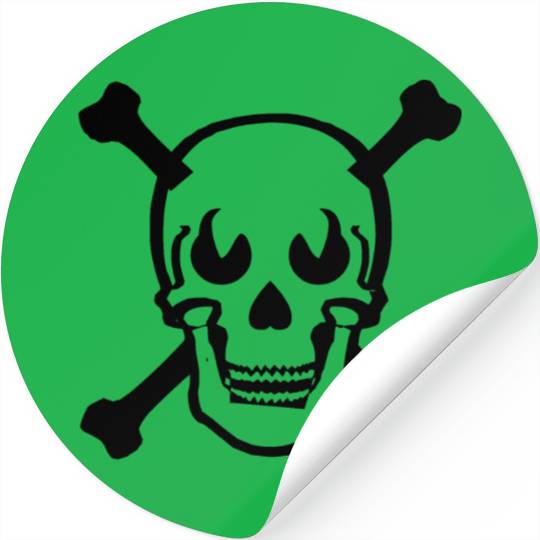 Skull and crossbones design Black Stickers