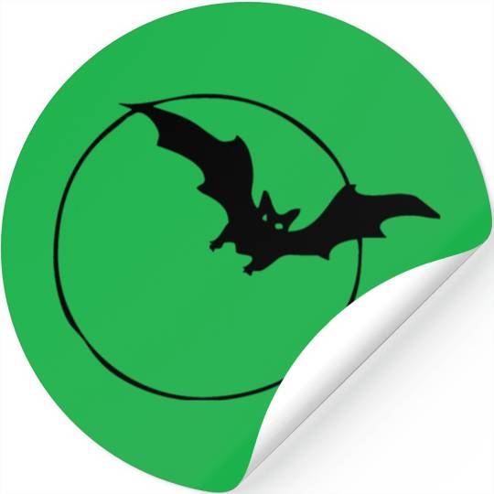 Bat & Moon Black Stickers