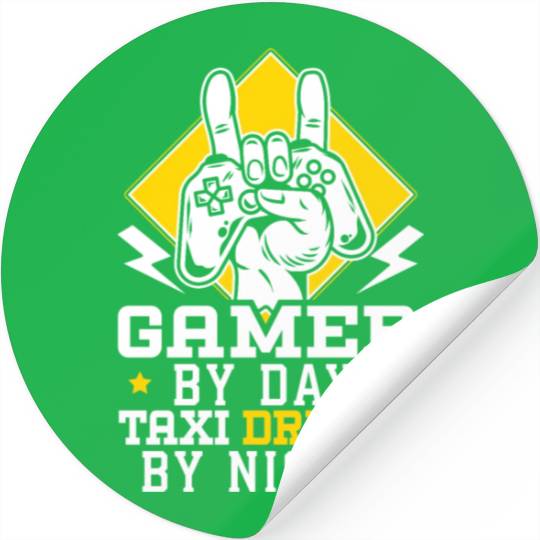 Gamer By Day Taxi Driver By Night Cab Driver Stickers