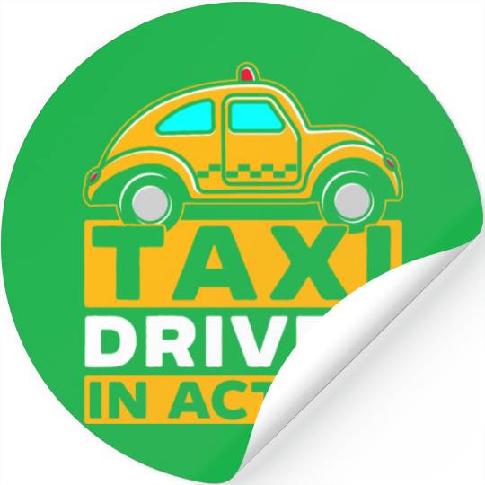 Taxi Driver In Action Taxicab Cab Driver Cabbie Stickers