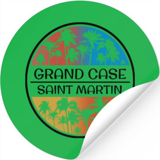 Grand Case Saint Martin Palm Tree Stylish Stickers