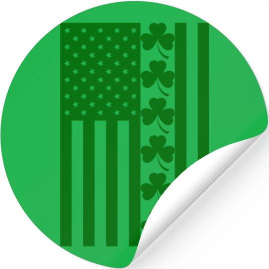 St Patricks Day American Flag Stickers