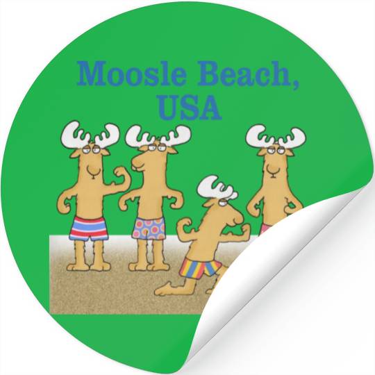 Moosle Beach USA Stickers