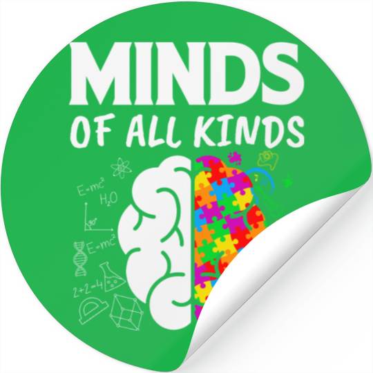 Minds of all Kind Neurodiversity Brain Stickers
