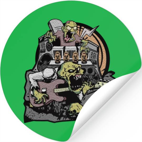 Bass Guitar zombie Stickers