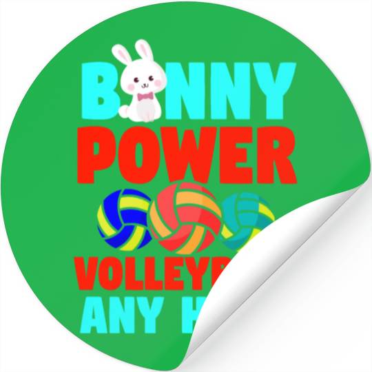 Easter Volleyball Bunny Holiday Rabbit Sport Stickers