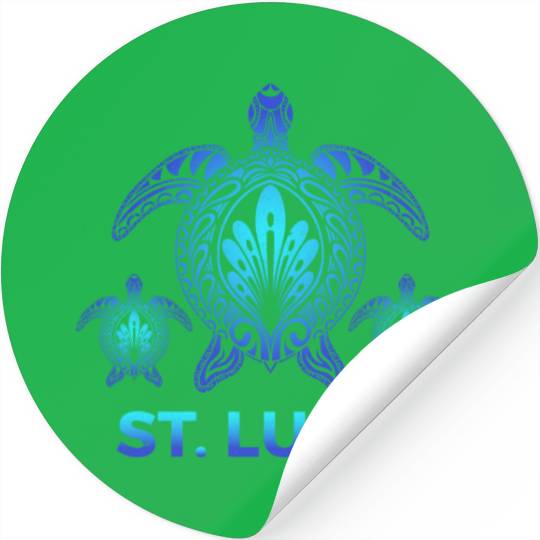 Vintage St. Lucia Ocean Blue Sea Turtle Souvenirs Stickers