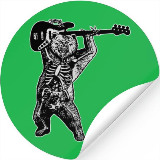 Guitar Bass Bear Zombie Stickers