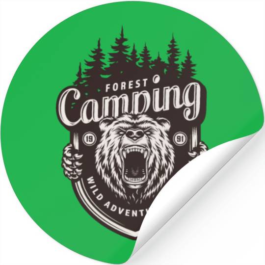 FOREST CAMPING WILD ADVENTURE TIME Stickers