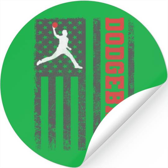 American Flag Dodgeball Player Coach Team Sports Stickers
