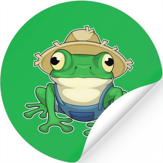 Frog Farmer Hat Stickers