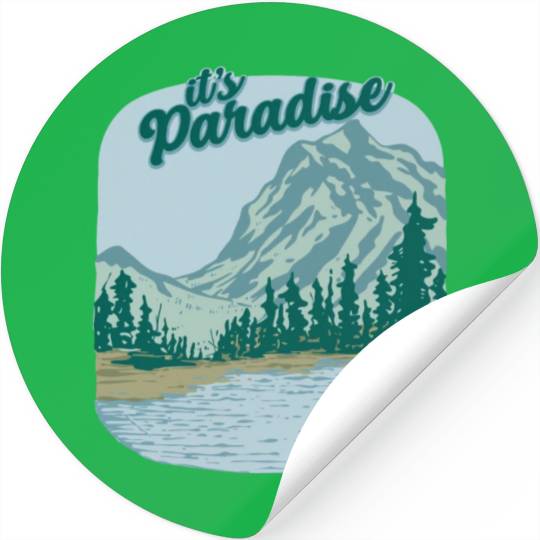 Mountain Landscape Paradise Stickers