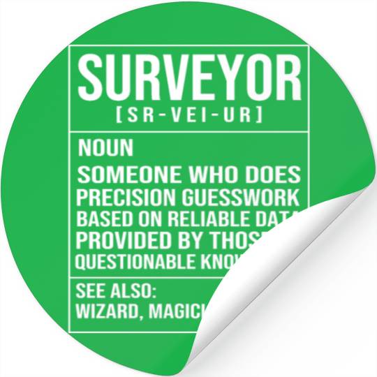 Engineer Land Surveying Definition Funny Surveyor Stickers