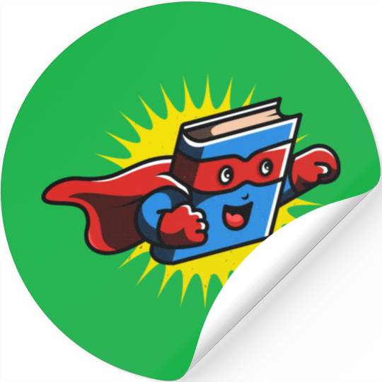 Book Hero Reading Book Lover Comic Book Comics Stickers