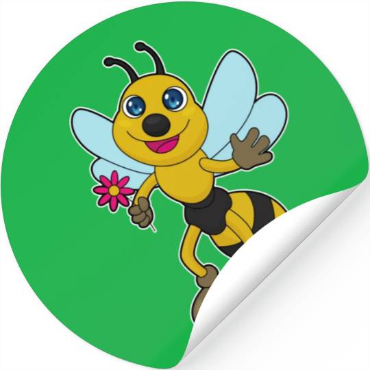 Bee With Flower Stickers