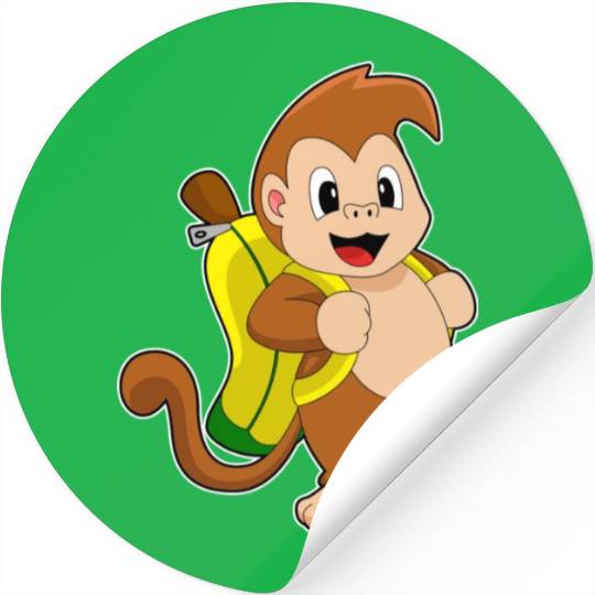 Monkey Banana Backpack Stickers