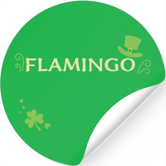 Flamingo - St. Patrick's Day Stickers
