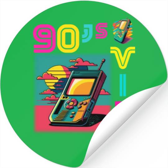 90s Vibe - I Love The 90s - Retro 90s Neon Stickers
