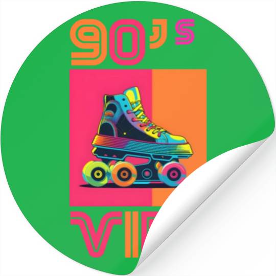 90s Vibe - I Love The 90s - Retro 90s Neon Stickers