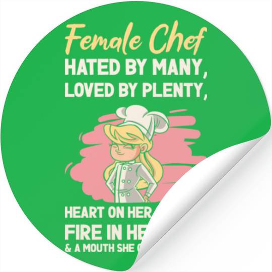 Female Chef Cooking Meals Food Lover Stickers