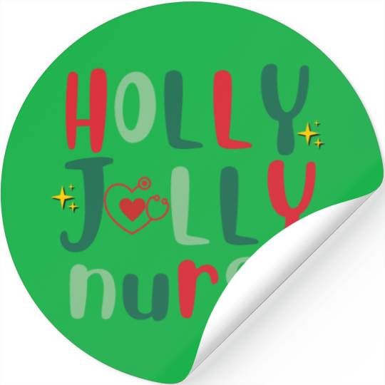 HOLLY JOLLY NURSE4 Stickers