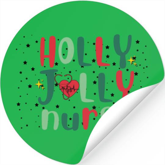 HOLLY JOLLY NURSE Stickers