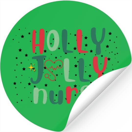 HOLLY JOLLY NURSE Stickers
