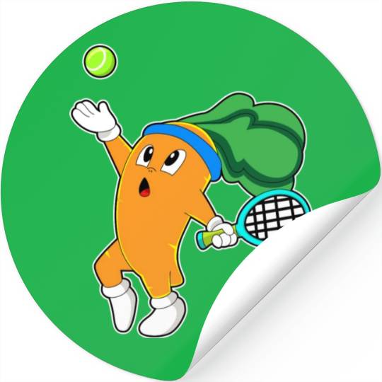 Carrot At Tennis With Tennis Racket Stickers