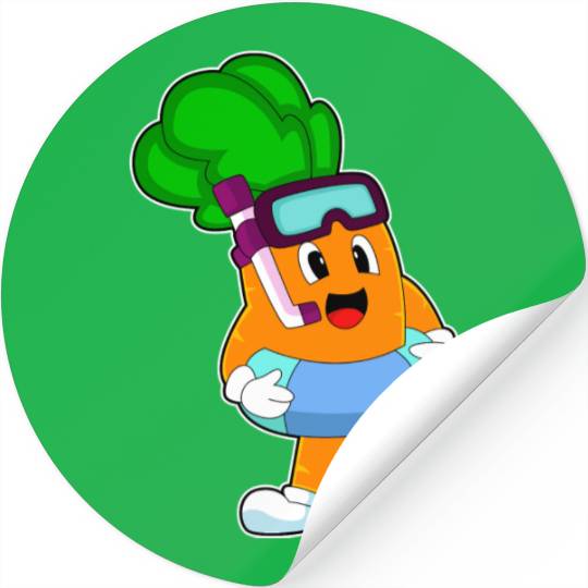 Carrot Swimming Lifebuoy Stickers