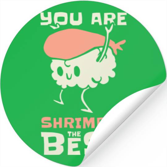 Asian Food Sushi Shrimp Food Sushi Lover Design Stickers