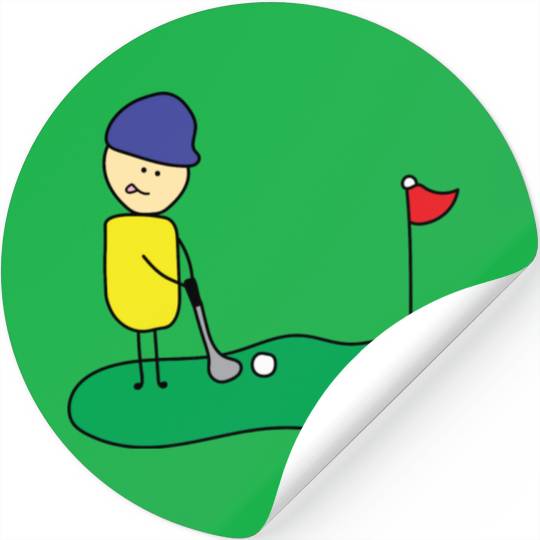 Cute Boy Playing Golf Stickers