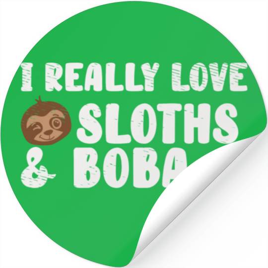 Cute Lazy Sloth Boba Tea Sweet Bubble Tea Stickers