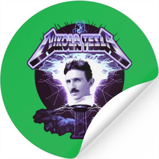 Nikola Tesla Heavy Metal Electricity by gnarly Stickers
