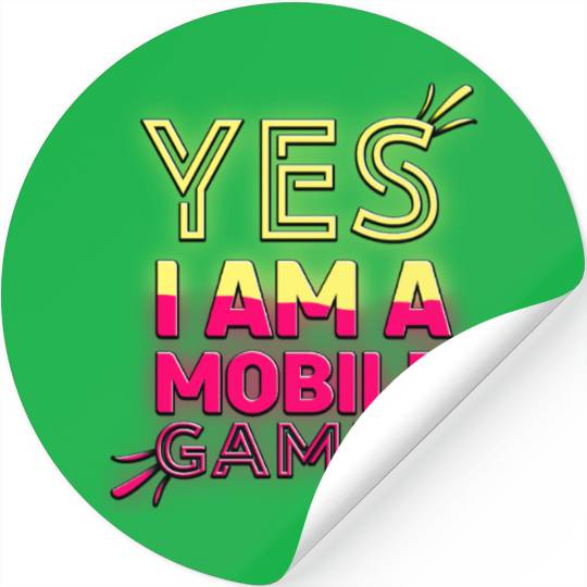 'Yes, I am a Mobile Gamer' - (Red/Yellow) Design Stickers