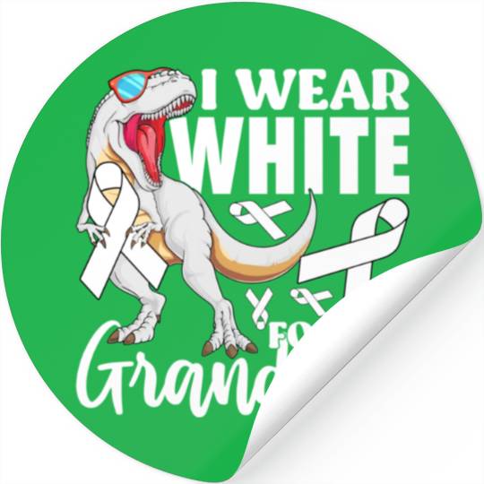 I Wear White For My Grandma Lung Cancer Awareness Stickers