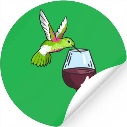 Hummingbird Drinking Wine Birdwatching Hummingbird Stickers