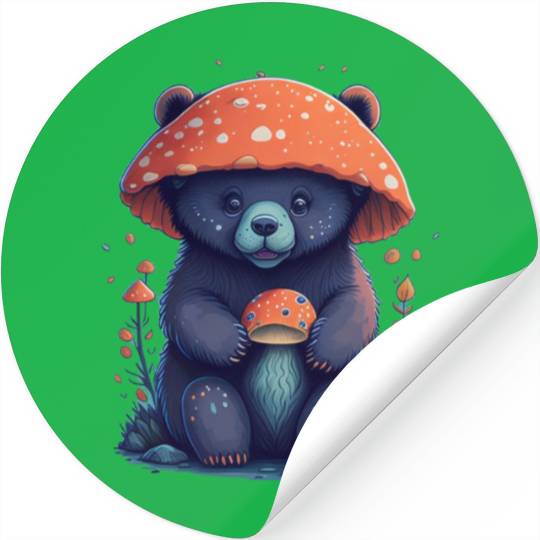 a cute bear cub Stickers