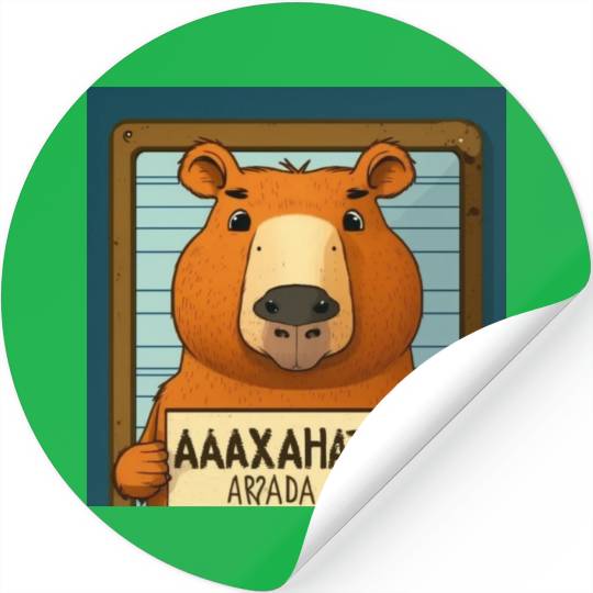 Capybara Mugshot Outlaw: Wanted for 93 Felonies Na Stickers