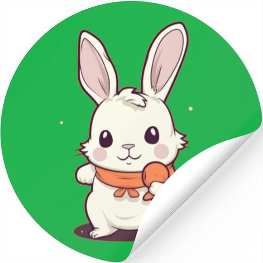 Rabbit Glasses Boys Girls Kids Easter Day Carrot Stickers
