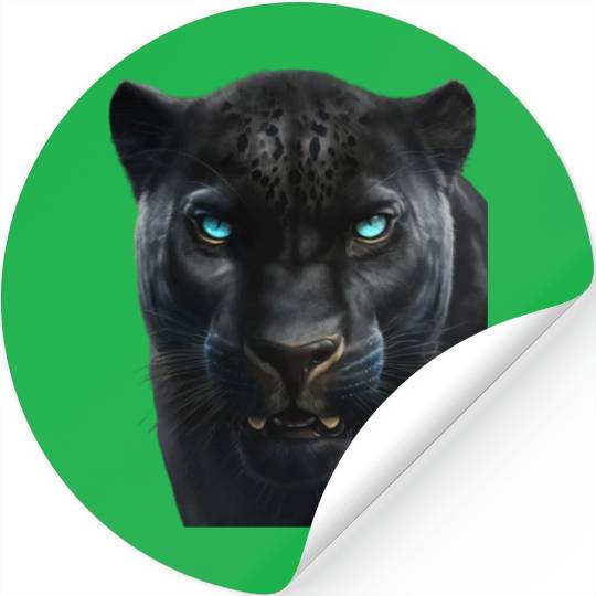 Black panther with blue eyes design wild animal Stickers