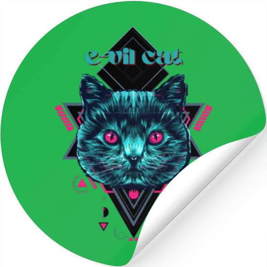 geometric cat Stickers