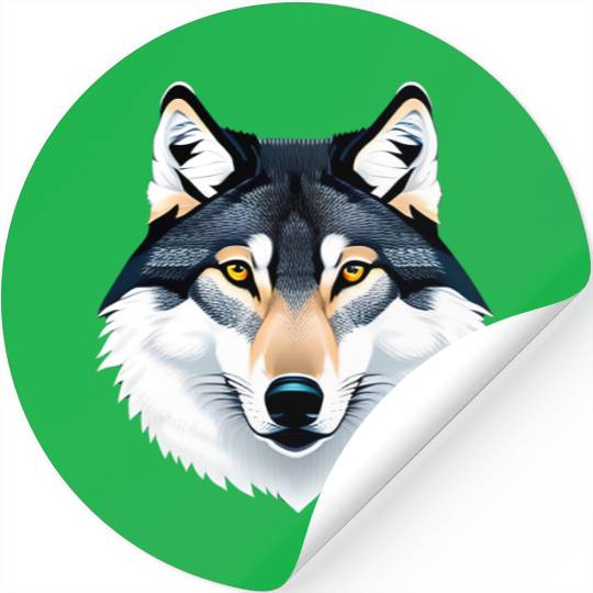 Wolf howling at the moon graphic Stickers