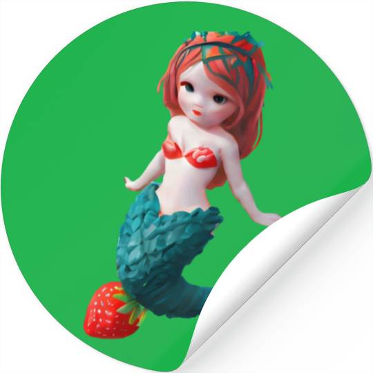 Strawberry mermaid Stickers