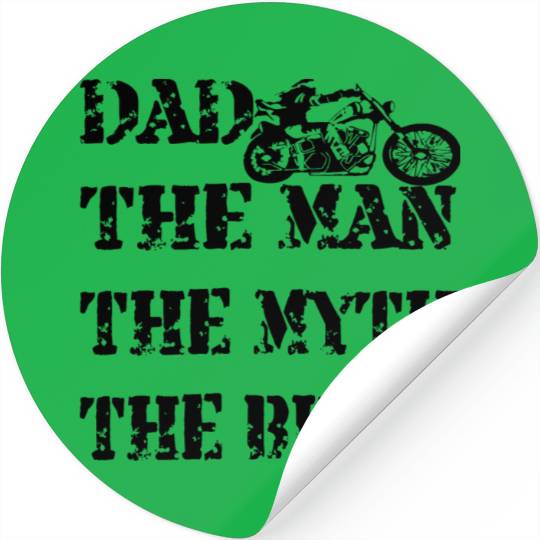 dad man myth biker wht Stickers