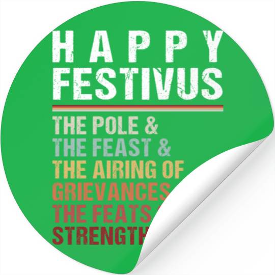 Happy Festivus Christmas Holiday Retro Vintage Stickers