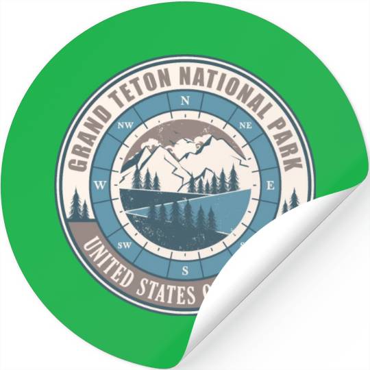 Grand Teton National Park US Vintage Hiking Stickers