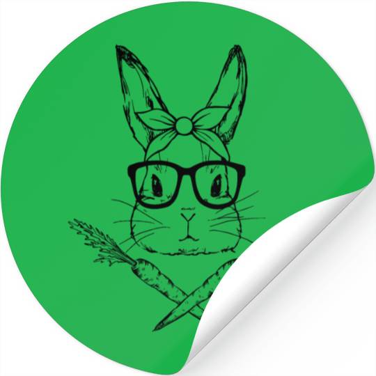 Jolly Roger Easter Bunny with Carrot Cross Bones Stickers