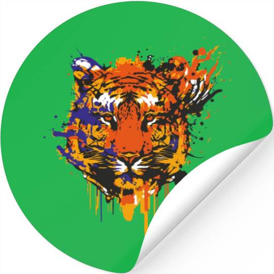 Colorful Tiger face art Stickers