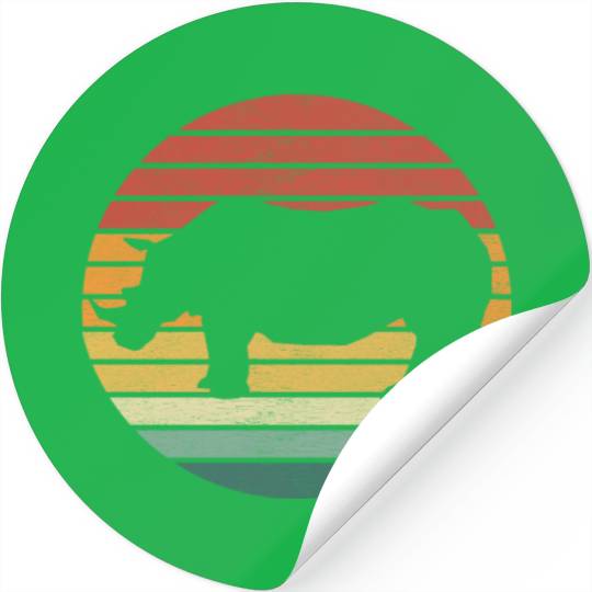 Rhino Lover - Vintage Sunset Rhinoceros Stickers